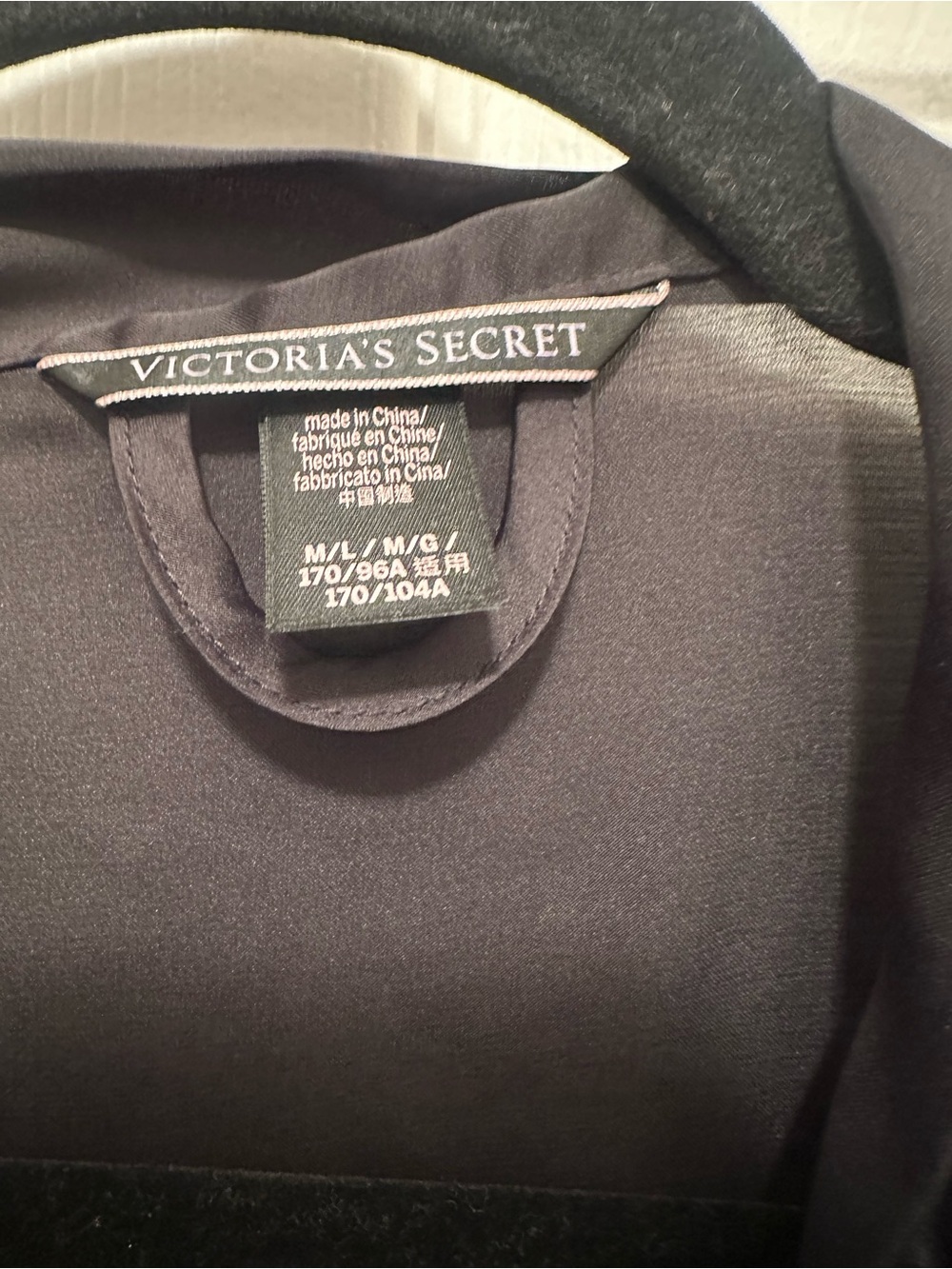 Victoria's Secret Black Satin Ruffle Robe - Picture 2 of 5